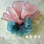 ヘアゴムシュシュ　ブルーヴィオラ　オーガンジー＆チュール