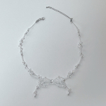 <Thank You Item> ribbon x milky <ビーズネックレス> <リボンネックレス>