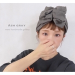 【アッシュグレイ】ワイヤーターバン　ヘアバンド