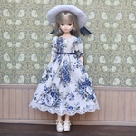 NO.136 22㎝ドール服 花柄ワンピース＆小物セット