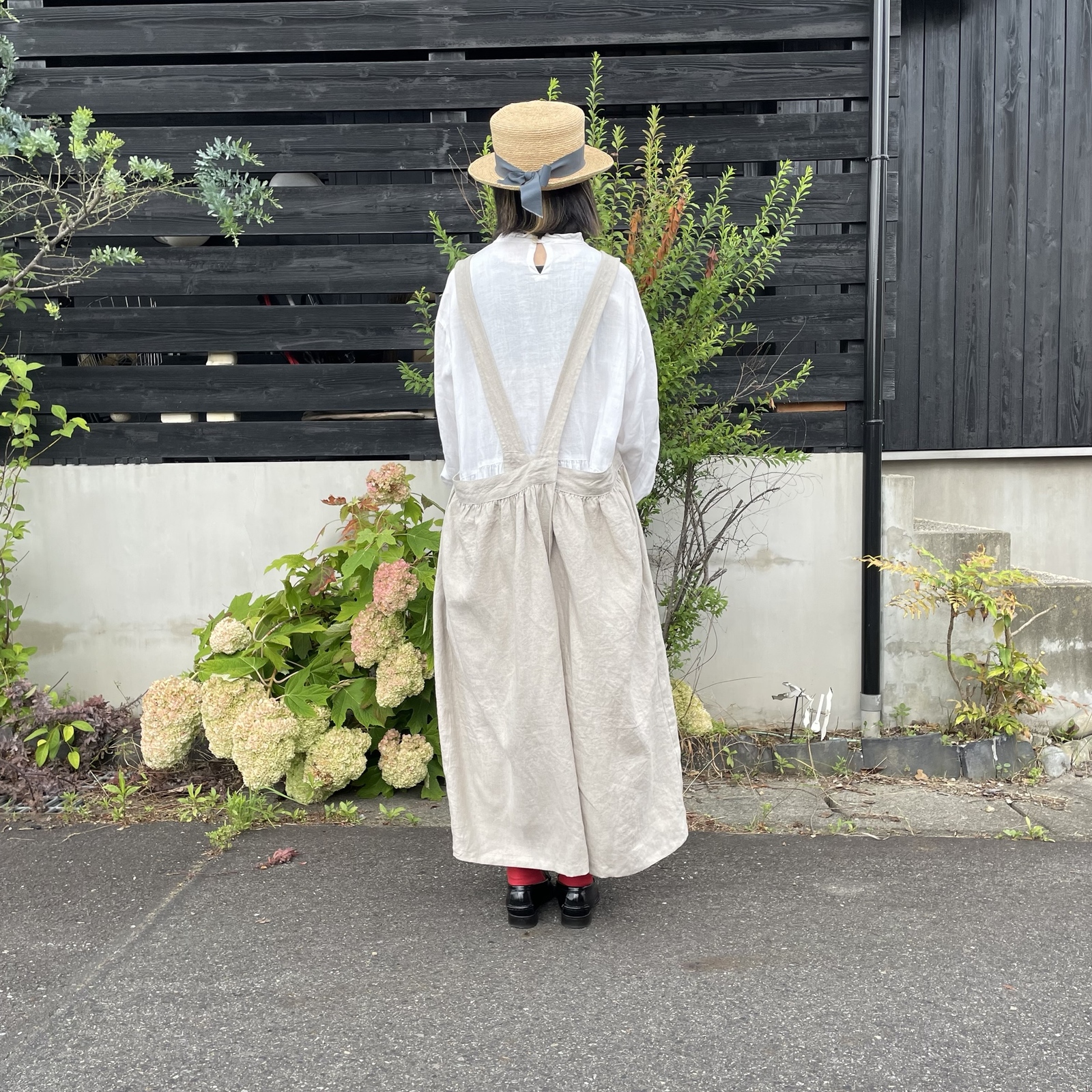ハンドメイド ナチュラルリネン クロスバックエプロン - UTASS'S