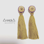 ビーズ刺繍タッセルピアス