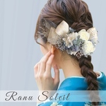 ヘッドドレス　ribbon＆SKY 結婚式　成人式　卒業式　プリザーブドフラワー　ドライフラワー　ドレス　着物　袴　ヘアアクセサリー　金箔