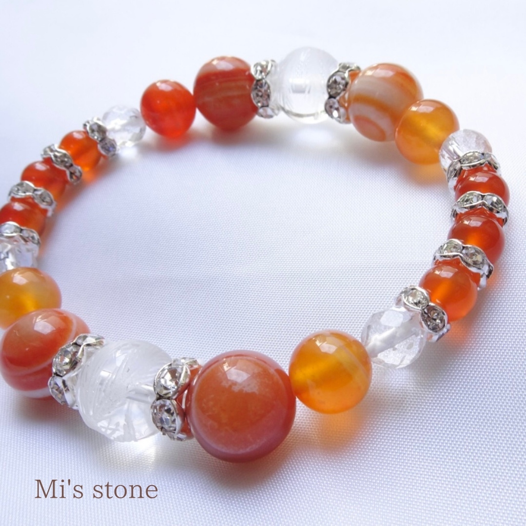 鳳凰×赤天眼石×カーネリアンのブレスレット - Mi's STONE | minne