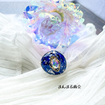【魔女の涙】青薔薇  ブルーローズ ガラスビジュー ボタニカル ドライフラワー 花びら 押し花  フリーサイズ リング
