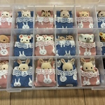 179【新柄】シルバニア　赤ちゃん　ベッド　布団　ケース　収納　うさぎ柄