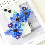 ＊ブルーサイネリアの押し花スマホケース＊236 手帳型 全機種対応 本物のお花 iPhone16e/15/14/13/12/SE Android Galaxy Xperia AQUOS Pixel 