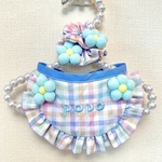 3D flower bib💐🩵BLUE