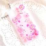 セール❤️早め発送♡全機種対応♡ミルクピンクの押し花スマホケース♡ Moto Androidケース♡GALAXY♡huawei ♡ 