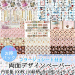 ラッピングペーパー デザインペーパー a4 かわいい おしゃれ カフェ コラージュ素材 コラージュ素材紙 セット 素材紙 コラージュ 紙もの アリス ジャンクジャーナル