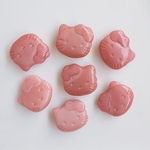 レア◆ デッドストック 18mm 硝子　キティ　二つ穴　チェコビーズ　ピンク
