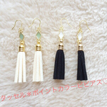 タッセル＊ポイントカラーピアス♡