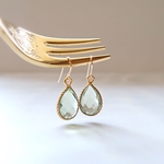 《清楚な気品/2月誕生石》 14KGF/ GREEN AMETHYST EARRINGS (アレルギー対応)