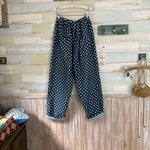 サルエルロングパンツ　コットンWガーゼ