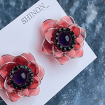 アネモネ 赤紫❤️💜ピアス イヤリング