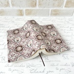 【受注制作】ラミネート　文庫本カバー／手帳カバー【Fleur Foulard フルール・フーラード(ピンク)】リバティ生地使用　◎内布・しおり紐付き　◎軽量