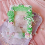 NO.162ෆ‪トレカケースキーホルダーෆ‪ホイップデコ ピンク グリーン ブルー いちご チュール