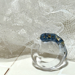 イヤーカフ　clear &Blue  レジンアクセサリー