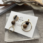 当店人気ランキング入り👑秋の温もり感じるべっ甲ウッド アシンメトリーデザインピアス イヤリング 人気 個性的 べっ甲 べっこう 秋 