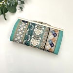 インド刺繍リボン　 お財布　☆ お財布ショルダーにも　フェイクレザー　がま口
