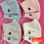 ★2枚組マスク★  大人用　刺繍入り  ダブルガーゼ格子柄