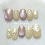 NO.90 【 新作 】ミルクレモンバター ネイルチップ イエロー  夏   マグネット ミルキー