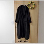 ショールコート　リネン　チャコールグレー