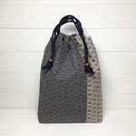 信玄袋・合切袋（ちょっと小さめ）／御朱印帳袋・巾着袋☆青海波︎と麻の葉（紺色）