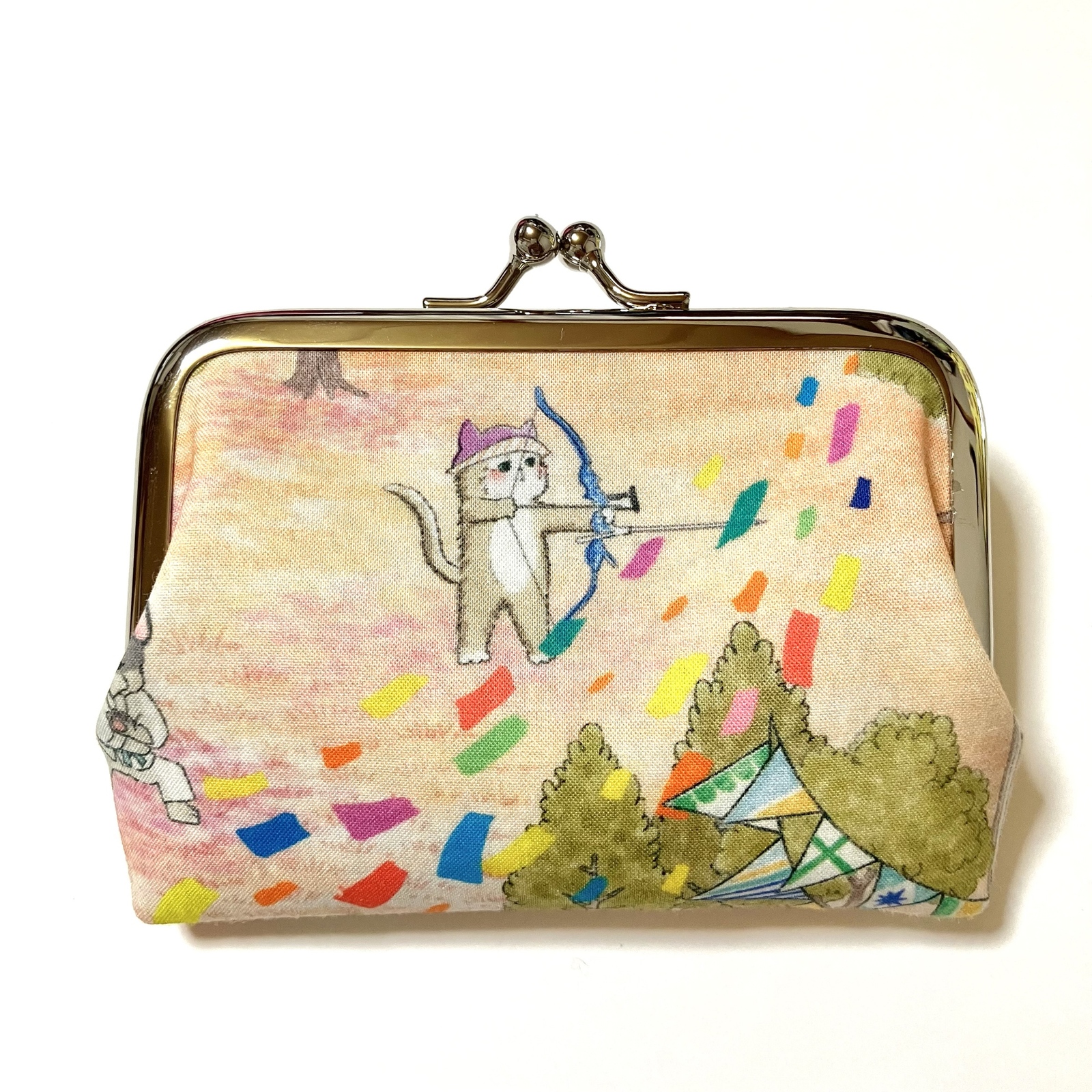 がま口カードケース 動物オリンピック柄 ユキエモン - 手作りがま口と