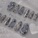 【現品販売】Rose & Metal - 金属と薔薇  【固定サイズ ネイルチップ】