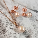 祝！特別価格 希少 国産 桜色 あこや真珠 10mm サージカルステンレス316Lセット（ネックレス＋ピアス/イヤリング）アレルギー対応 パール  ギフト