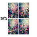 00517 背景 コラージュ素材 オリジナル 12枚セット (4種類×3枚) ペーパー/ステッカー CREARTISTZ