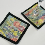 【SALE】👘着物リメイク コースター2枚セット・upcycled kimono coaster set of 2