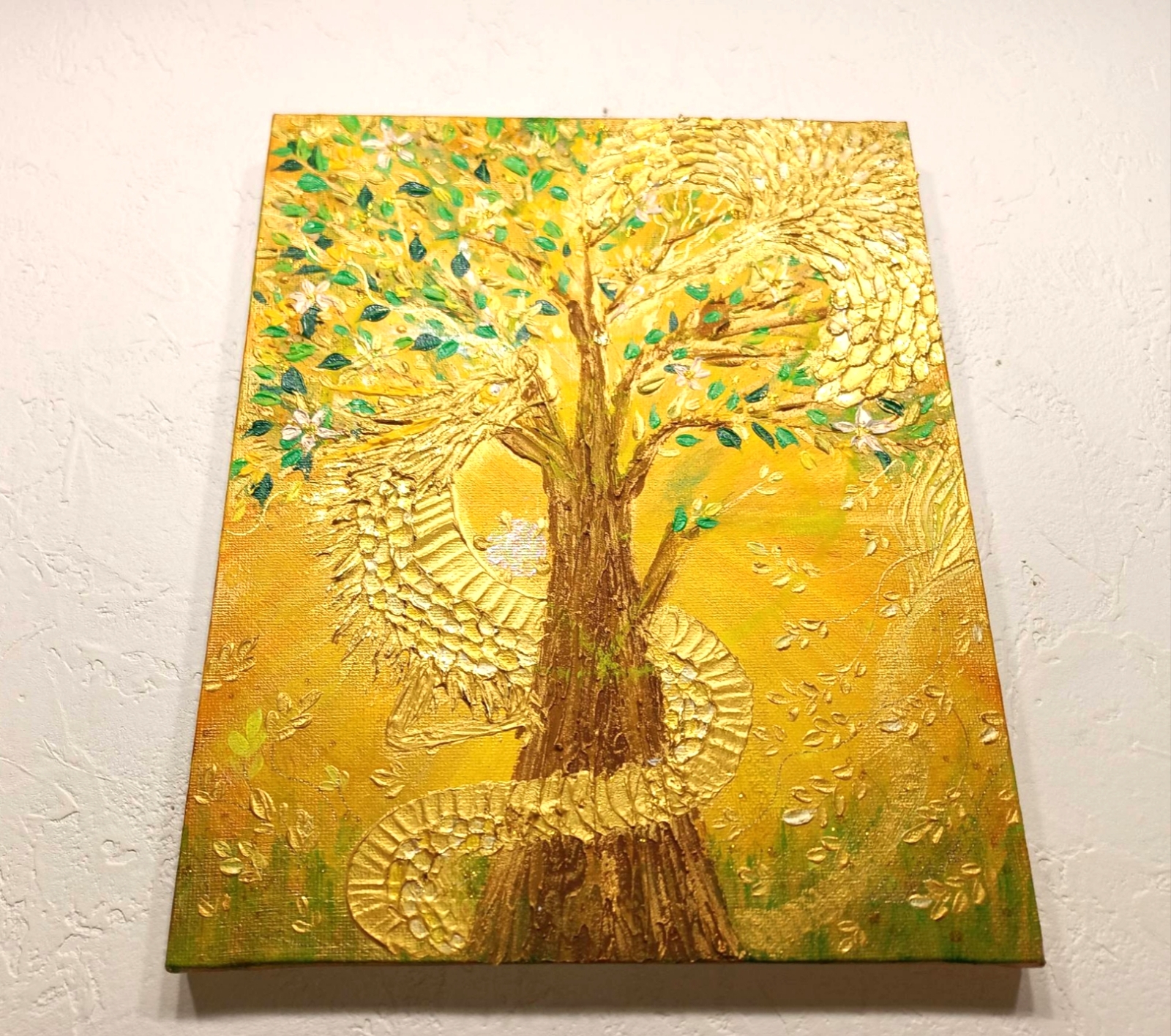 幸せ風水開運絵画＊幸せの豊樹✡～六芒星　龍と鳳凰～幸せ記念樹　招財 金運 家族 幸せ風水開運絵画＊幸せの豊樹✡～六芒星 龍と鳳凰～幸せ記念樹