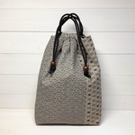 信玄袋・合切袋（ちょっと小さめ）／巾着袋・御朱印帳袋☆青海波︎と麻の葉（アイボリー）