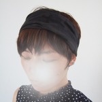 迷彩グレー★*柔らかダブルガーゼのゆるターバン*さし色に**