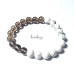 夏から秋へと◆ハウライト×スモーキークォーツ◆天然石(パワーストーン)ブレスレット