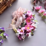 【敬老の日】秋染まるコスモスのリース　大人のパープルピンク　花と生活ivory