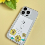 【全機種対応】iPhoneケース　クリア　ひまわり　レジン　iPhone16  