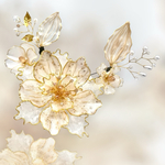 芙蓉 と リーフ の 髪飾り ⭐︎ アメリカンフラワー ⭐︎ ウェディング 白無垢 卒業式 成人式