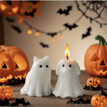 ハロウィン キャンドル シリコンモールド レジン 犬 猫 お化け オバケ 幽霊 ハンドメイド素材