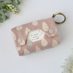 ポータブルティッシュケース【しずく柄＊くすみピンク】北欧柄＊ポケットティッシュケース