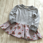 100size＊いちご×チェックのペプラムチュニック