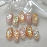 no.230 Stone Candy 🔮🫧　ぷっくりネイル　マグネットネイル　夏ネイル　うるうるネイル　キラキラネイル　宝石ネイル　前撮り　韓国ネイル