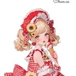 chan.ce オリジナルステッカー　2種4枚入り  アイスが冷たいよ〜！　人物ステッカー　赤チェック　ひまわり　アイスクリーム