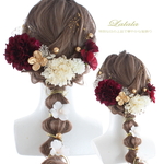 2501 LALALAの髪飾り𓂃𓈒𓏸 成人式 卒業式 七五三 和装 振袖 成人式 胡蝶蘭 卒業式 結婚式 髪飾り