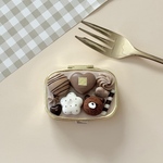 ドットフラワーチョコとくまアイスのかわいいピルケース