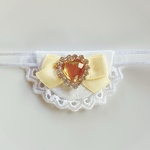10-12cm【White Flower】ぬいぐるみスタイ×ライトイエロー