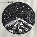 アート缶バッジ 身に着けて削れて完成するアート。『white Mt.』no_2_C