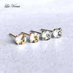 ✴︎つけっぱなしOK✴︎ 希少石 ダンビュライト 一粒 ピアス 4mm 宝石質 SUS316 サージカルステンレス 両耳用 スタッド 1月誕生石【14KGF 変更可】